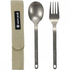 Snow Peak Titanium Fork & Spoon Set -Outdoor Camping Sales 1535