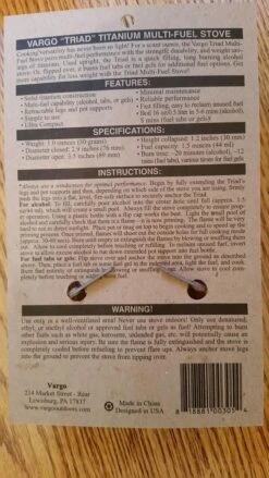 Vargo Triad Multi-Fuel Stove 38 Vargo Triad Multi-Fuel Stove -Outdoor Camping Sales 20170113 170917