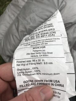 Patagonia Hybrid Sleeping Bag -Outdoor Camping Sales IMG 2481