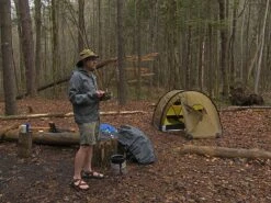 Hilleberg Nammatj 3 -Outdoor Camping Sales Nammatj 3 rainy breakfast at Cane Creek campsite