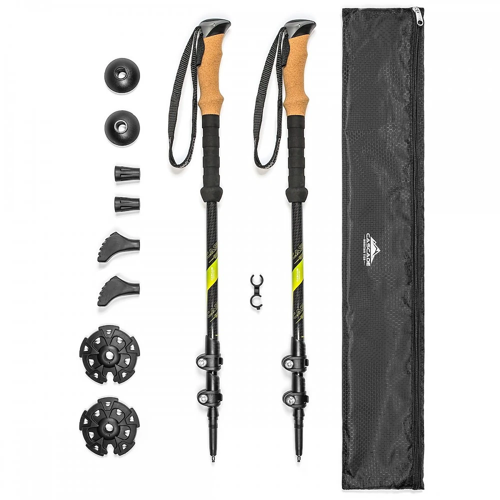 Cascade Mountain Tech Carbon Fiber Quick Lock Trekking Poles Cork Grip 2 Cascade Mountain Tech Carbon Fiber Quick Lock Trekking Poles Cork Grip - Image 2