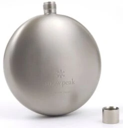Snow Peak Titanium Curved Flask -Outdoor Camping Sales opplanet snow peak titanium curved flask titanium