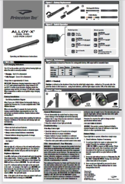 Princeton Tec Alloy-X -Outdoor Camping Sales tec full page instructions